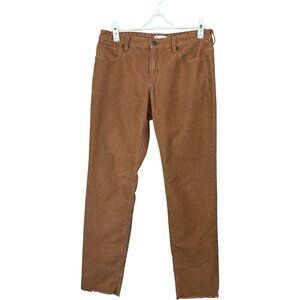 Carve Designs Carson Boyfriend Corduroy Jeans Womens Size 8 Brown Raw Hem